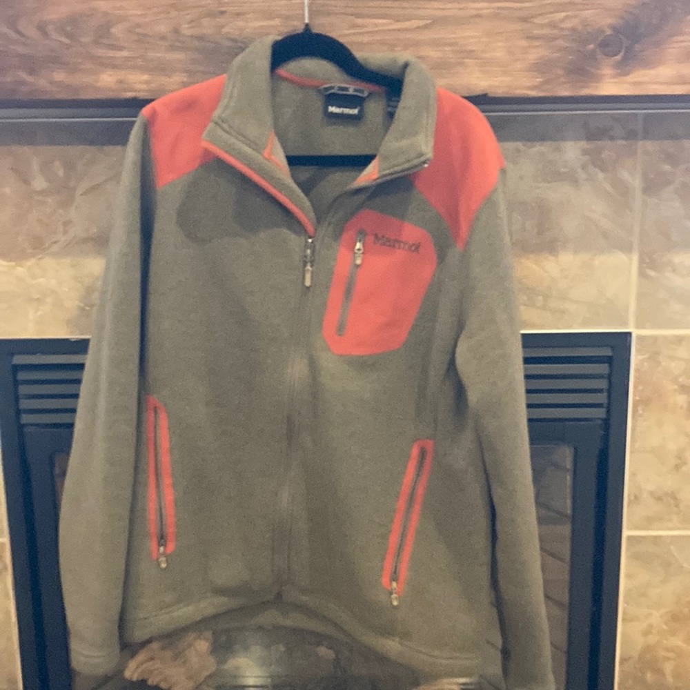 Marmot Brown and Orange Fleece Jacket